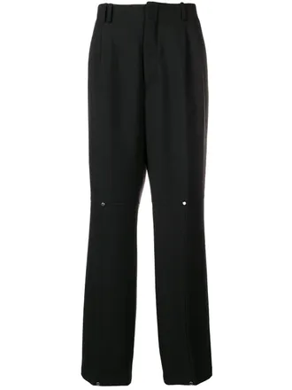 Off-white classic pleated trousers - men - Cotton/Virgin Wool/Spandex/Elastane - S - Black