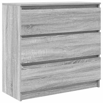 Berkfield Home Sideboard Grey Sonoma 80x35x76 cm Engineered Wood | Size: 80 x 35 x 76 cm