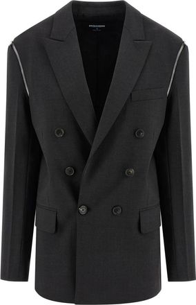 Dsquared2 Jassen, Dames, Grijs, S, Wol, Transformer Blazer