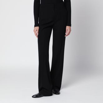 Max Mara Pantalone palazzo in cady di pura lana nero