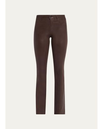 L'agence Ruth High-Rise Coated Straight Raw Hem Jeans