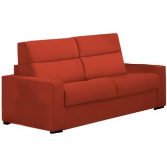 Dmora Divano Fisso 3 Posti Ozegna, Sfoderabile, Lavabile Made in Italy, Braccioli, 220x95 cm Arancione