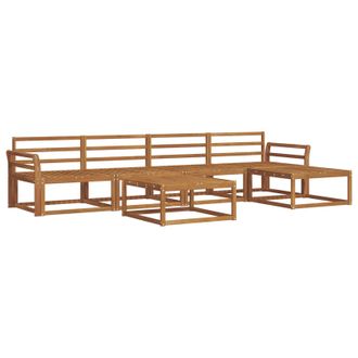vidaXL Conjunto De Sof&aacute;s De Exterior 6 Pcs Natural Vidaxl