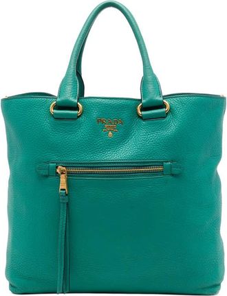 Prada Pre-owned Prada Vitello Daino Front Zip Open Convertible Tote Ladies 0OFVR4V79VALWL5L