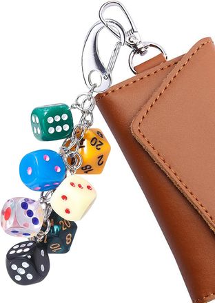 Generic Dice Keychain Charm - Dice Bag Charm | Cute Dice Key Chain | Fashion Decoration Cute Key Chain Jewelry Pendant for Wallet Mobile Phone Daily Travel Ou
