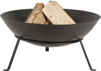 Esschert Design Braciere Rotondo In Metallo Su Supporto 49,5 X 24,5 Cm