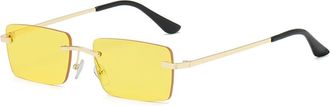Generic Mens Outdoor Driving Sunglasses Womens Vacation Commuter Decorative Sun Glasses(Yellow)