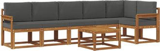 vidaXL Conjunto De Sof&aacute;s De Exterior 7 Uds. Natural Y Antracita Vidaxl