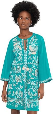 Johnny Was Kimono Sleeve Relaxed Dress (Slip) Womens Dress Lucinda : SM, Lyocell/Ramie