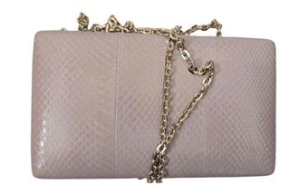 Valentino Garavani Valentino Pink Watersnake Clutch Bag Minaudiere