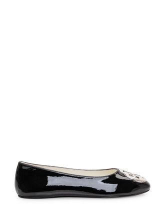 Tory Burch Black Reva Logo Ballet Flats