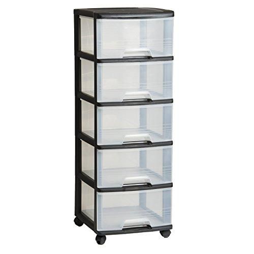 CURVER Boîte De Rangement Handy 4L - Plastique Transparent Empilable Avec Couvercle Clip - 29,4x19,4x10cm