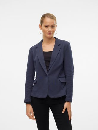 Vero Moda Jerseyblazer VERO MODA VMJULIA LS BLAZER, Damen, Gr. 34, blau (total eclipse), Piqu&eacute;, Obermaterial: 66% Polyester, 34% Baumwolle, unifarben, tailliert