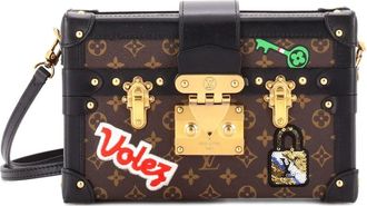 Louis Vuitton Borsa a mano Petite Malle Limited Edition in tela con monogramma e tracolla - Marrone