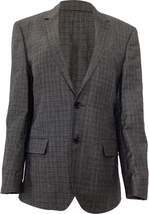 BOSS Boss by Hugo Boss Plaid Single-Breasted Blazer in Grey Wool