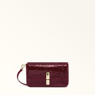 Furla Iride Borsa A Tracolla S Ribes G Rosso Tessuto Con Paillettes Donna