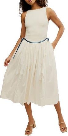 Free People Nightingale Smocked Bodice Midi Sundress in Tea Navy Combo at Nordstrom Rack, Size X-Large