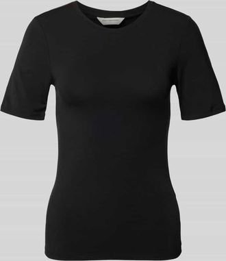 Moss Copenhagen T-Shirt mit geripptem Rundhalsausschnitt Modell Betrina in Black, Größe L/XL