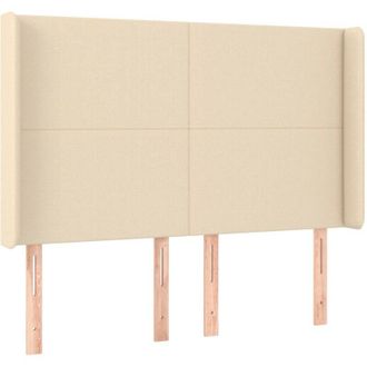 vidaXL Cabecero Con Led De Tela Color Crema 147x16x118/128 Cm Vidaxl