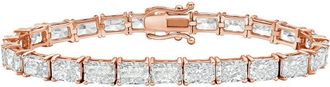 Diana M. Jewels 14kt Rose Gold 26.00cts Lab Grown East-West Radiant Diamond Tennis Bracelet