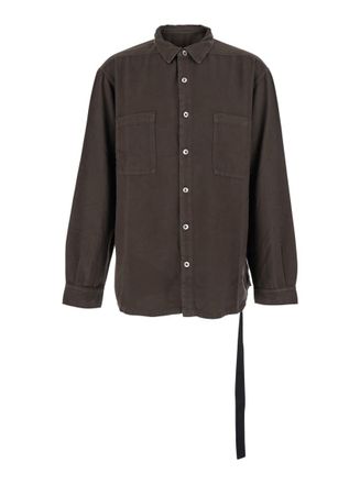 Rick Owens Dark Brown Solid Shirt