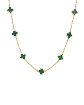 Italian Gold, Inc 14K Malachite Clover Necklace