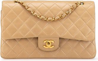 Chanel Pre-owned Womens Classic Flap Bag Shoulder Quilted Leather - Tan - One Size