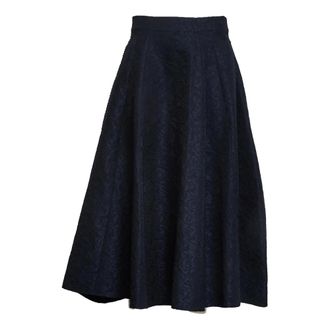 Max Mara Midi Skirts, female, Blue, Size: XS Jacquard Midi Skirt