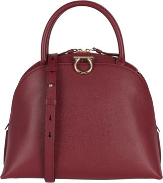 Ferragamo Gancini Medium Top Handle Bag in Burgundy at Nordstrom Rack