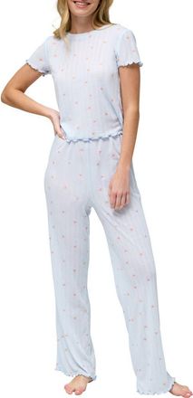 Honeydew Intimates Somewhere Sunny Pointelle Pajamas in Surf Starfish at Nordstrom, Size X-Small