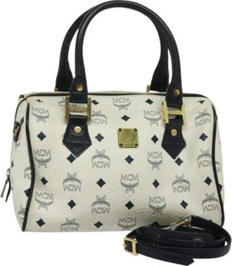 MCM Tweedehands leren handtassen - Dames - Vintage Handtas - Wit - ONE Size - Leer - Vintage