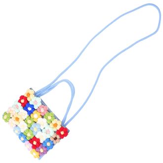 Kesyoo Flower Backpack Felt Tote Bag for Women Large Capacity Bucket Bag Storage Pouch for Shopping and Traveling Blue