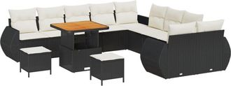 vidaXL Vidaxl - Garden Sofa Set 13 pcs Black and cream 80 x 80 x 71 cm