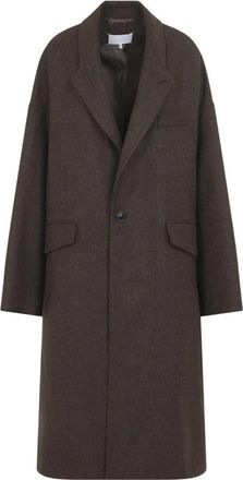 Maison Margiela Oversized Cocooning Jas - Dames - Mantel - Bruin - 2XS - Wol - Jassen