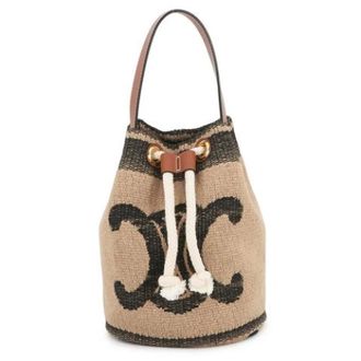 Celine Pre-owned Bucket Bags, female, Beige, Size: ONE SIZE Pre-owned Vintage Canvas Bucket Bag