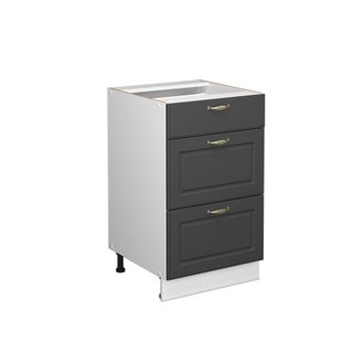 Vicco Mueble Bajo De Cocina Fame-line, Antracita-oro, 50 Cm Sin Encimera, Vicco