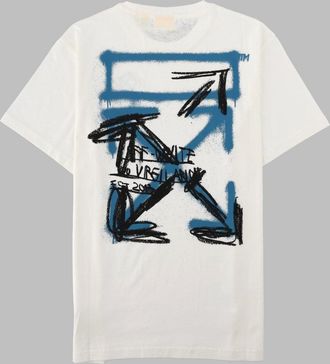 Off-white Arrow Spray Graphic T-Shirt - White