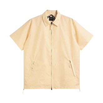 TAION Camicia Military W-Zip - Heren - Korte mouwen Overhemden - Beige - M - Overhemden