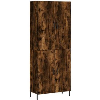 vidaXL Highboard Smoked Oak 69.5x34x180 cm Engineered Wood Vidaxl