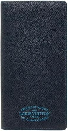 Louis Vuitton Pre-owned Wallets, male, Blue, Size: ONE SIZE Pre-owned Portefeuille Brazza NM Taiga Leather Long Wallet