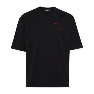 Dsquared2 Tops, Heren, Zwart, L, Katoen, Loose Fit T-Shirt