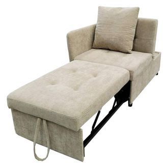 STILVORA Sof&aacute; Cama 3 En 1 Con Respaldo Regulable 5 Posiciones Y Coj&iacute;n Ahorra Espacio Tapizado Beige