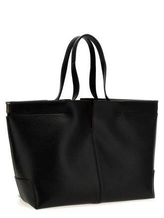 Tod's Womens Di Tote Black Calfskin Leather Suede