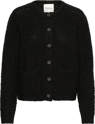 MY ESSENTIAL WARDROBE Zwarte Gebreide Vest met Knopen - Dames - Vesten - Zwart - M - Truien & Vesten