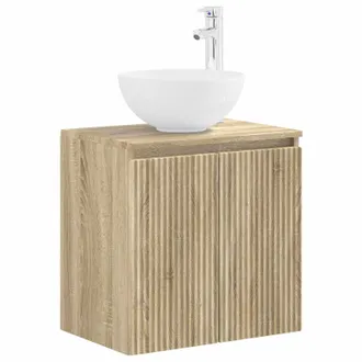 vidaXL Vanidad Con Lavabo De Pared Roble Sonoma 49,5 X 41 X 64,5 Cm Vidaxl