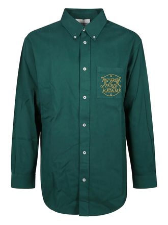 Drôle de Monsieur La Chemise slogan shirt - Groen
