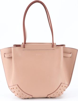 Tod's Pink Leather Handbag Tote Bag (Pre-Owned)