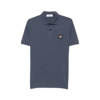 Stone Island Pique Polo Shirt - Heren - Polos - Blauw - M - Katoen - Tops