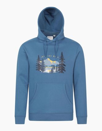 Mountain Warehouse Mens Mountain Warehouse Mens Into The Wild Hoodie - Blue - Size: 42