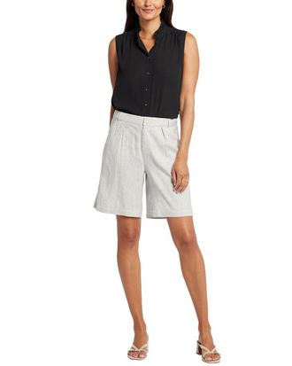NYDJ Nydj Relaxed Slubby Stripe Linen-Blend Short